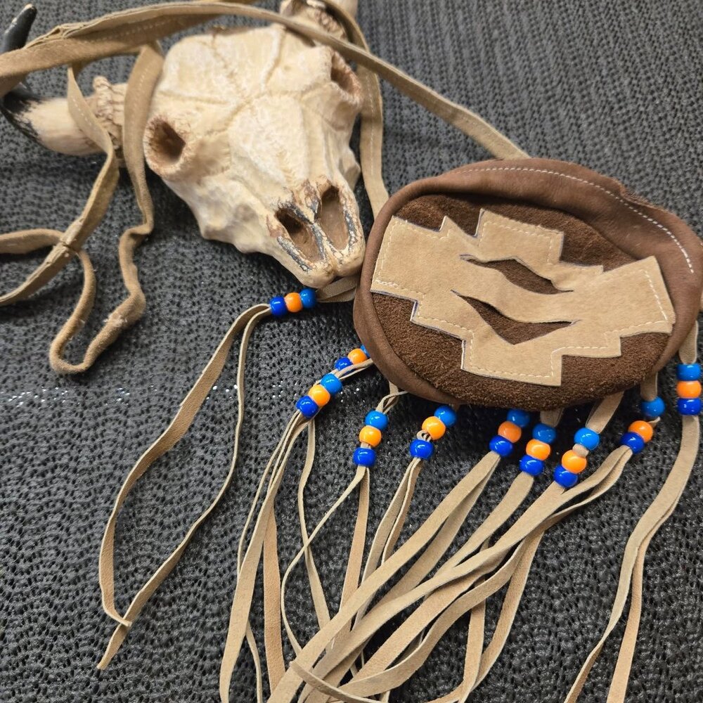 vintage boho festival ladies leather beaded small fringe bag